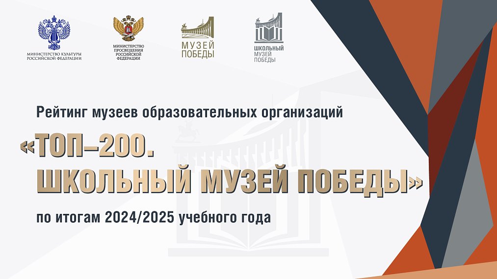 Рейтинг музеев образовательных организаций «ТОП-200. Школьный Музей Победы» по итогам 2024/2025 учебного года